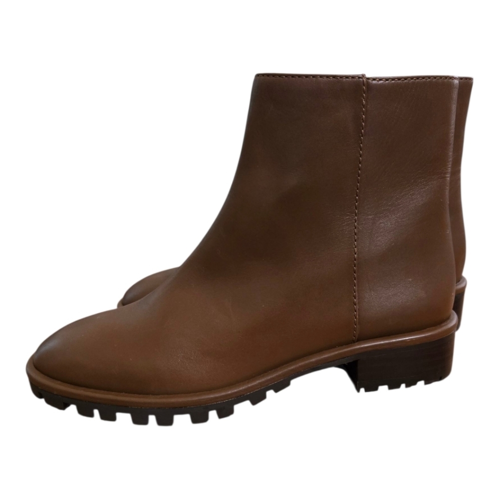 Stuart Weitzman Brown Leather Ankle Boots - Size 4 - Picture 2 of 13